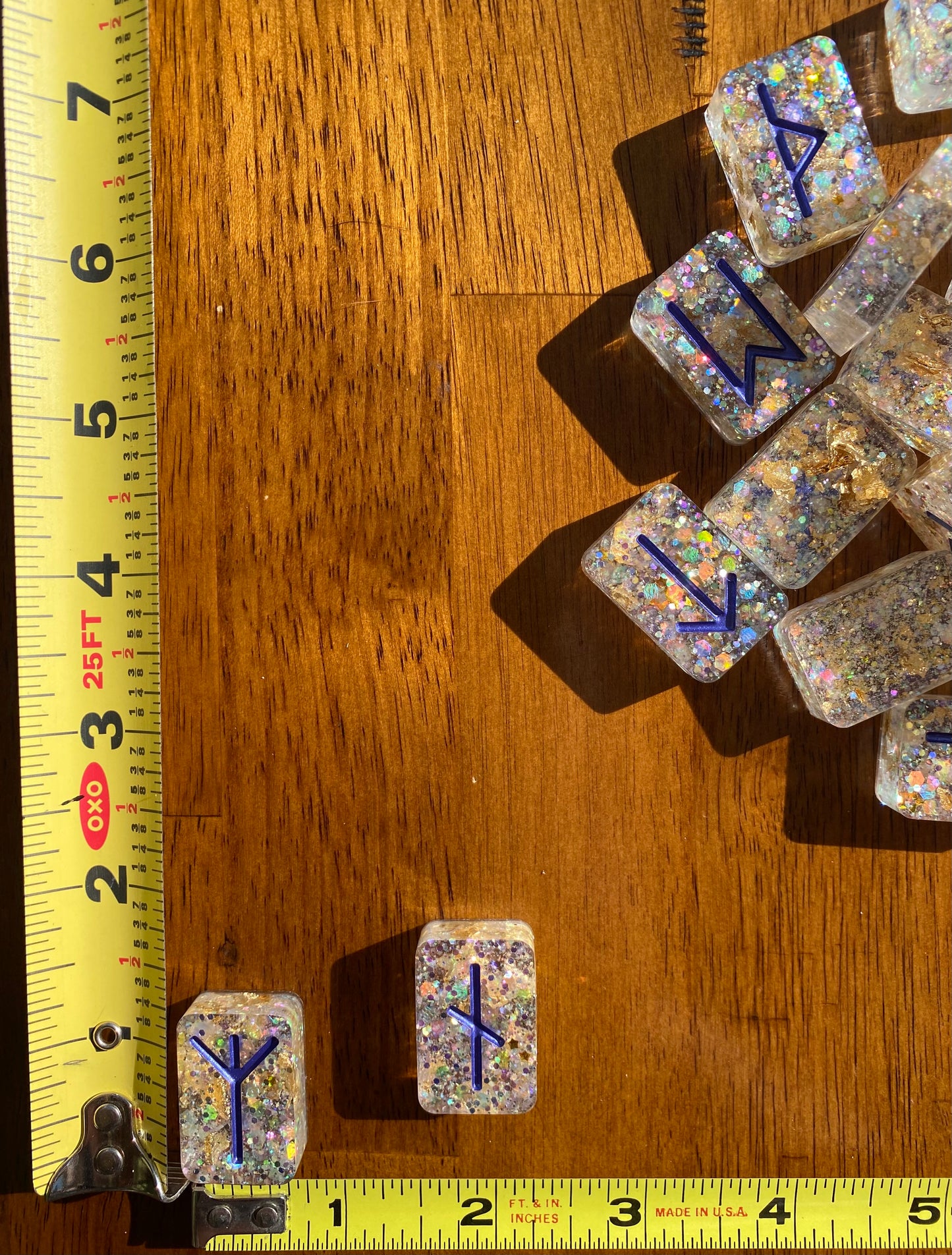 Iridescent Golden Elder Futhark Runestones