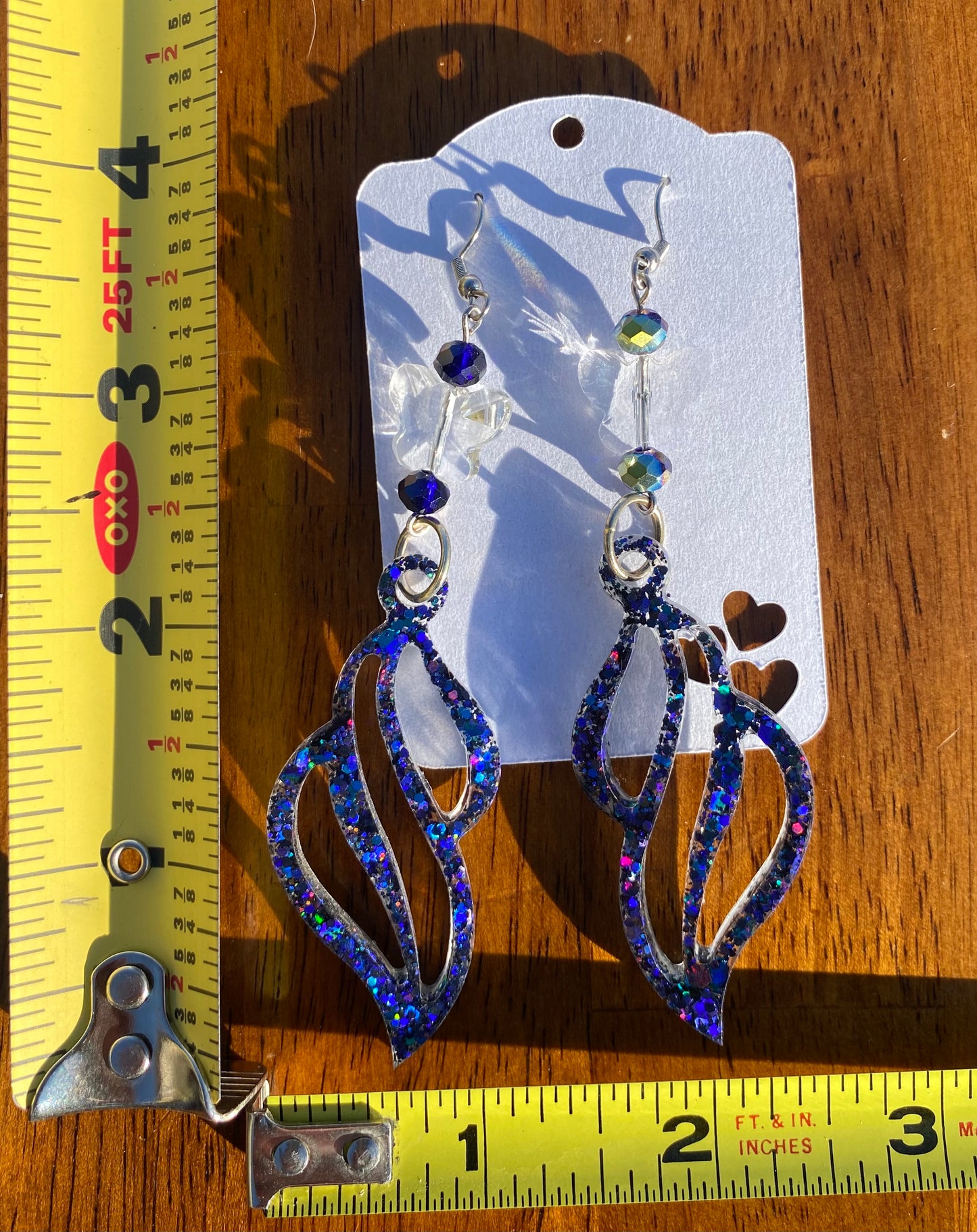 Glittery Swoop Dangle Earrings