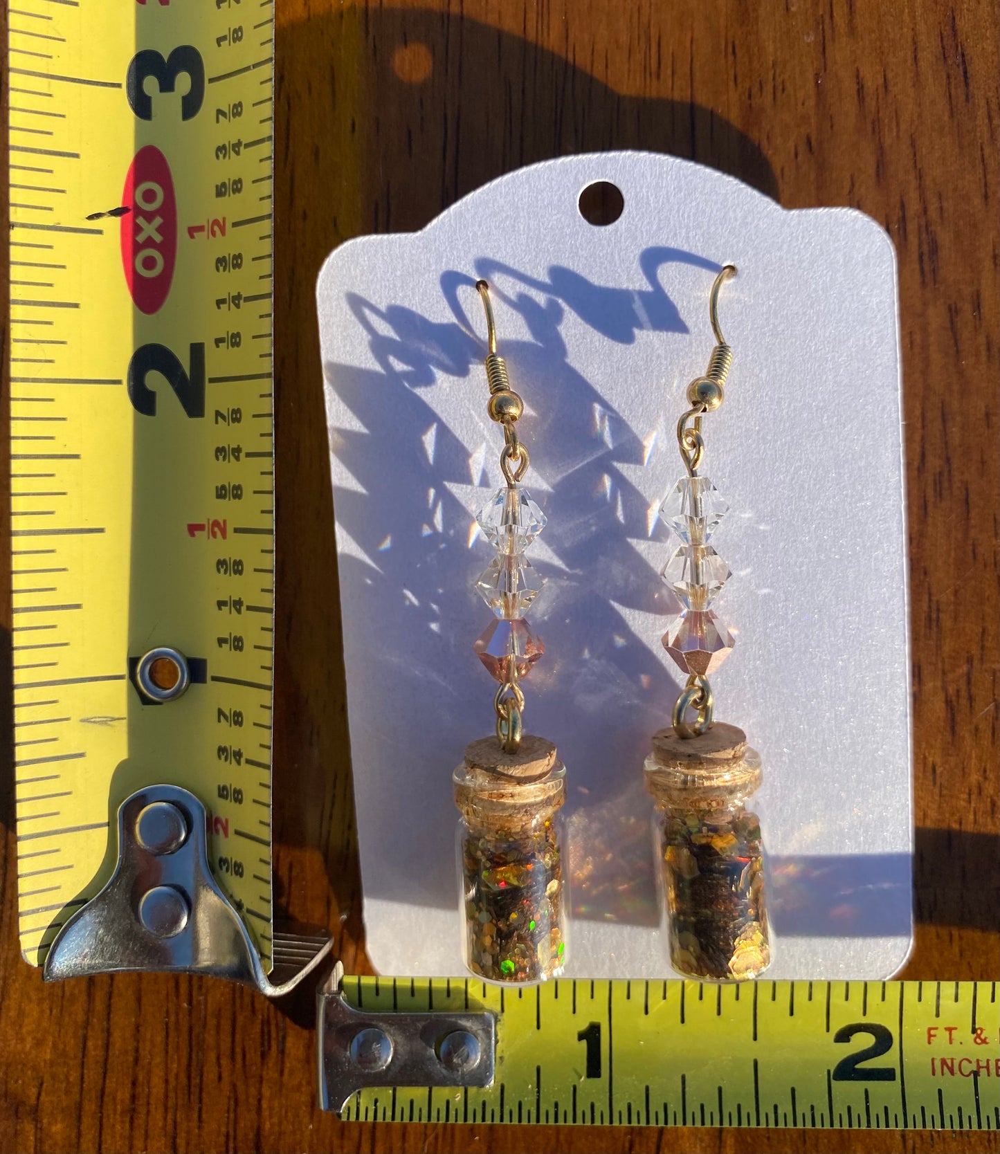 Golden "Fairy Dust" Glitter Earrings