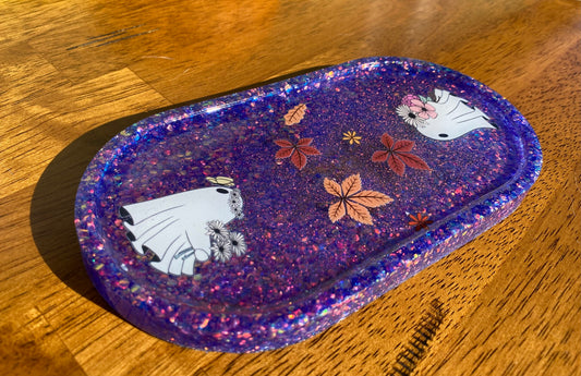 Purple Ghost and Leaves Tray
