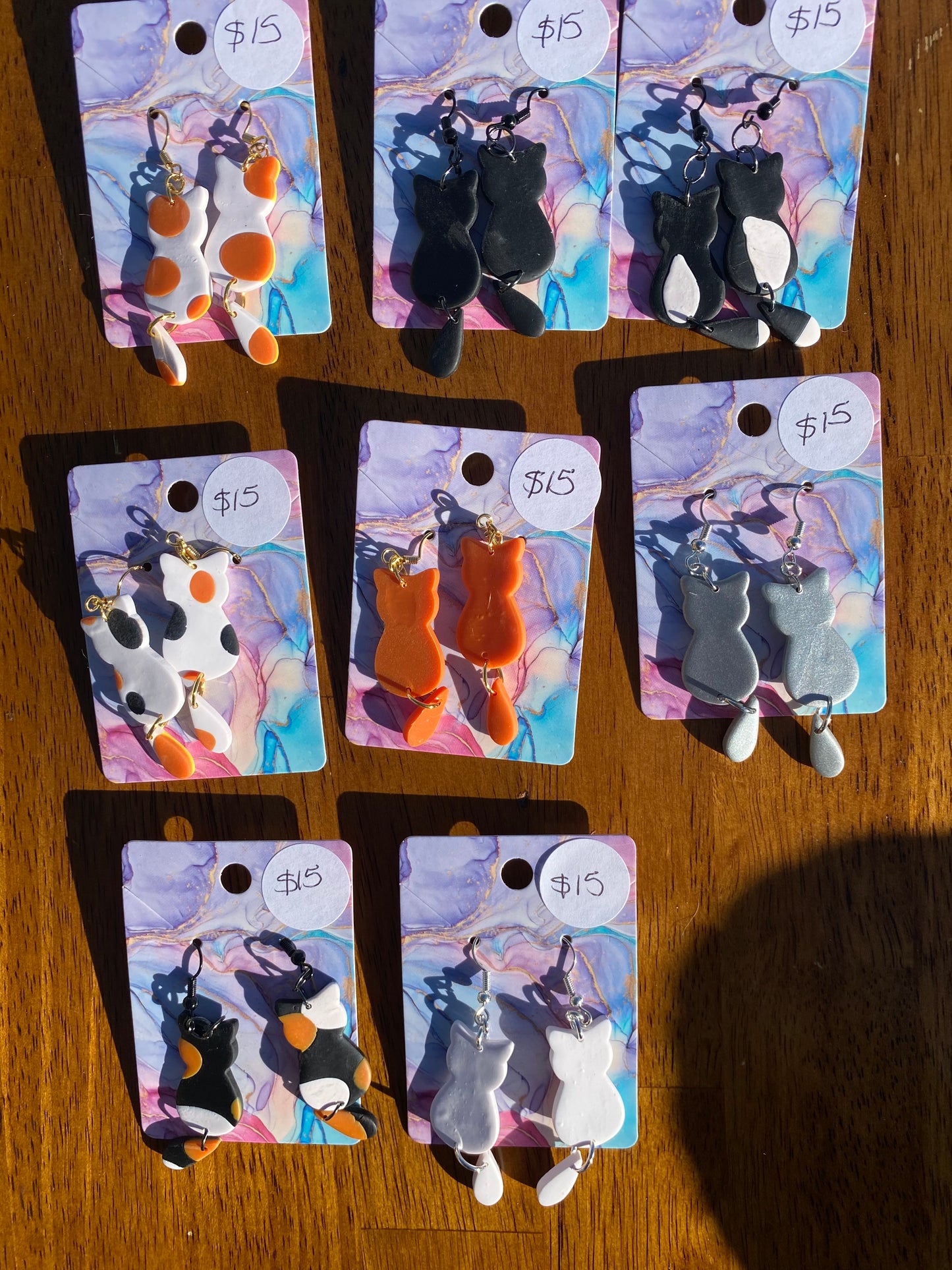 Dangling Cat Earrings (Multiple Colors!)