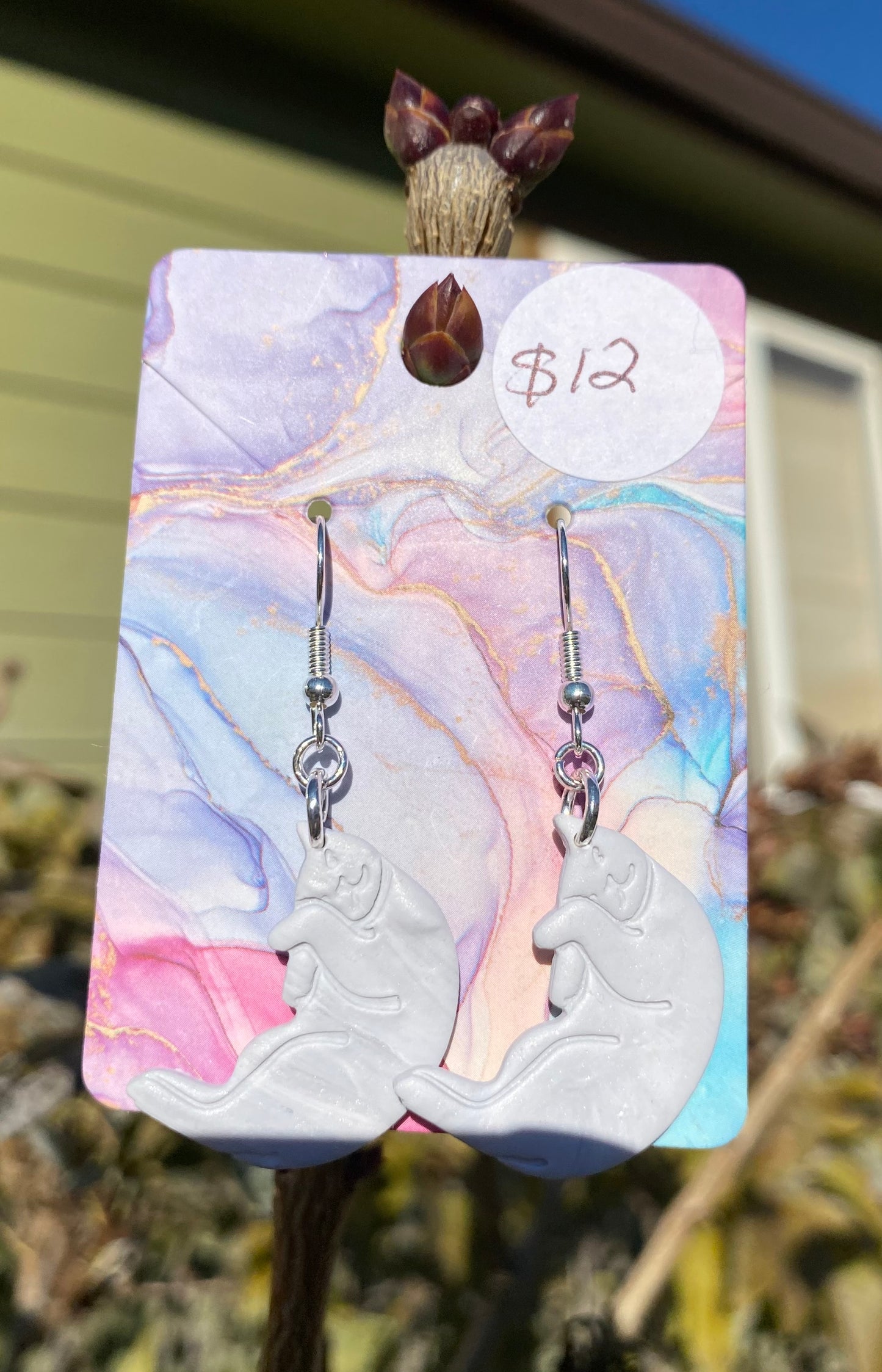 Kitty Crescent Moon Earrings (Variation 3)