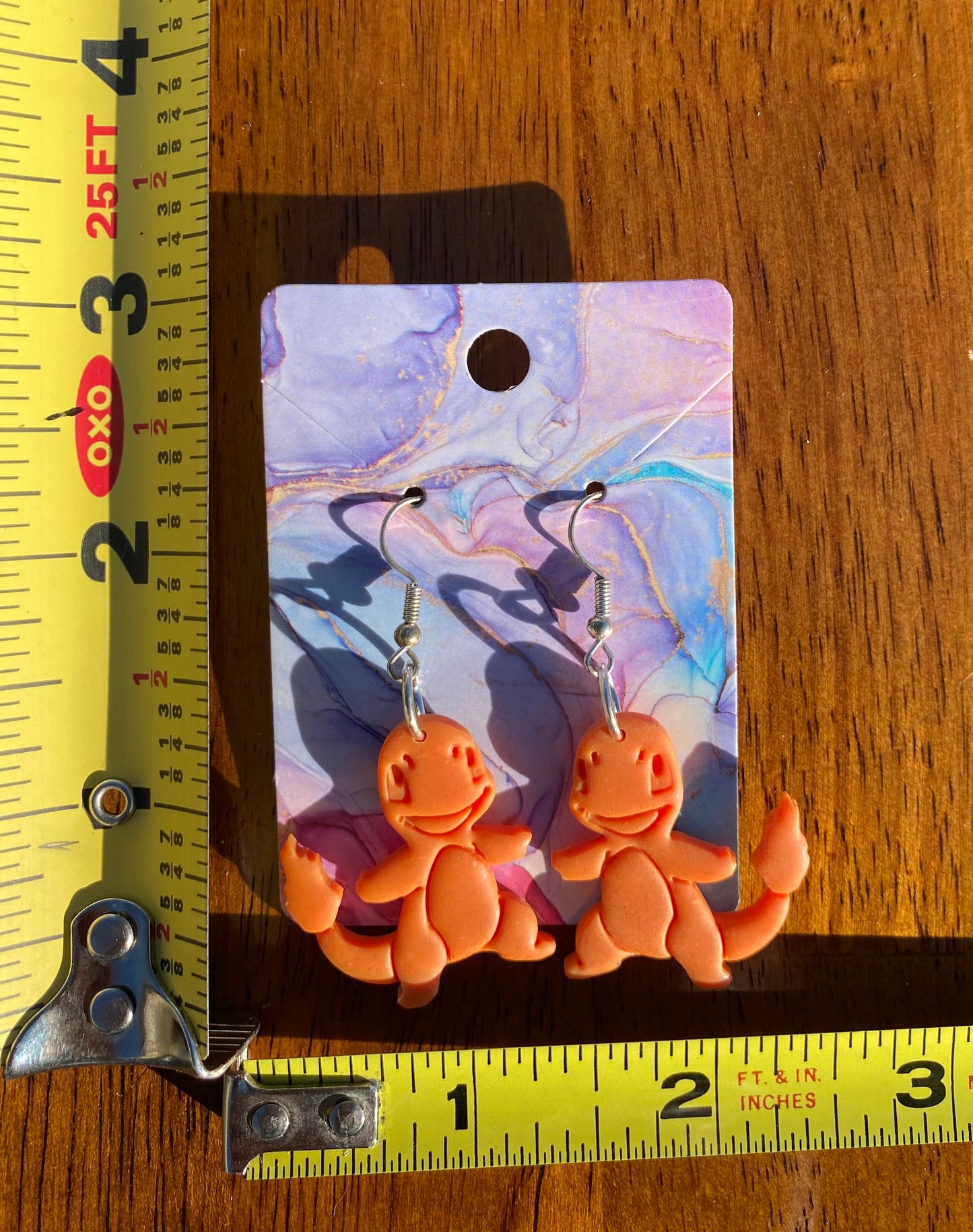 Polymer Clay Fire Lizard Earrings