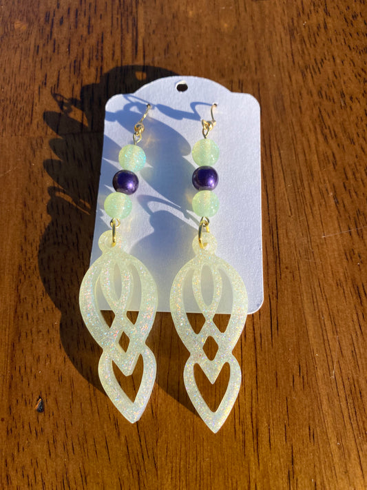 "Limoncello" Abstract Patterned Dangle Earrings