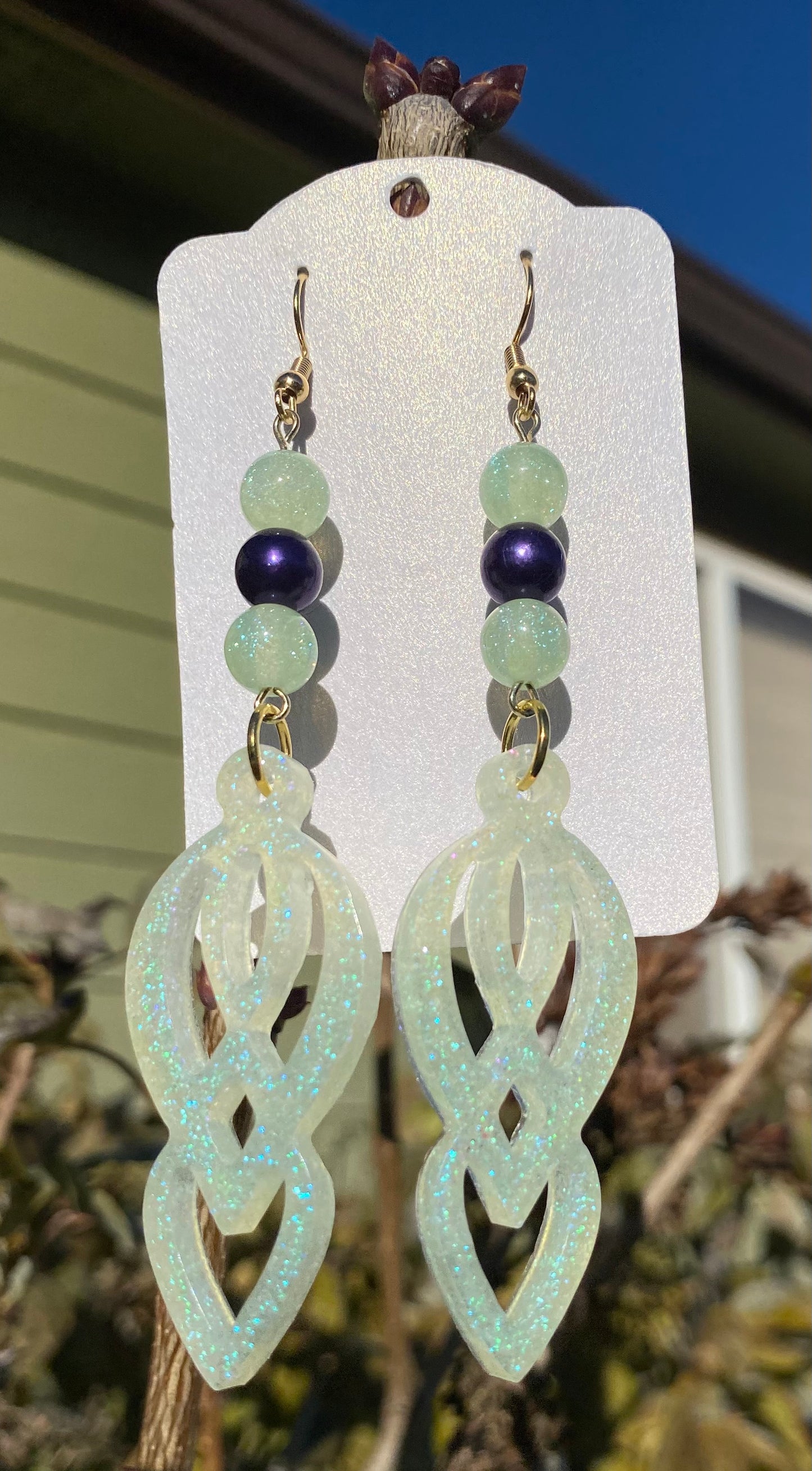 "Limoncello" Abstract Patterned Dangle Earrings