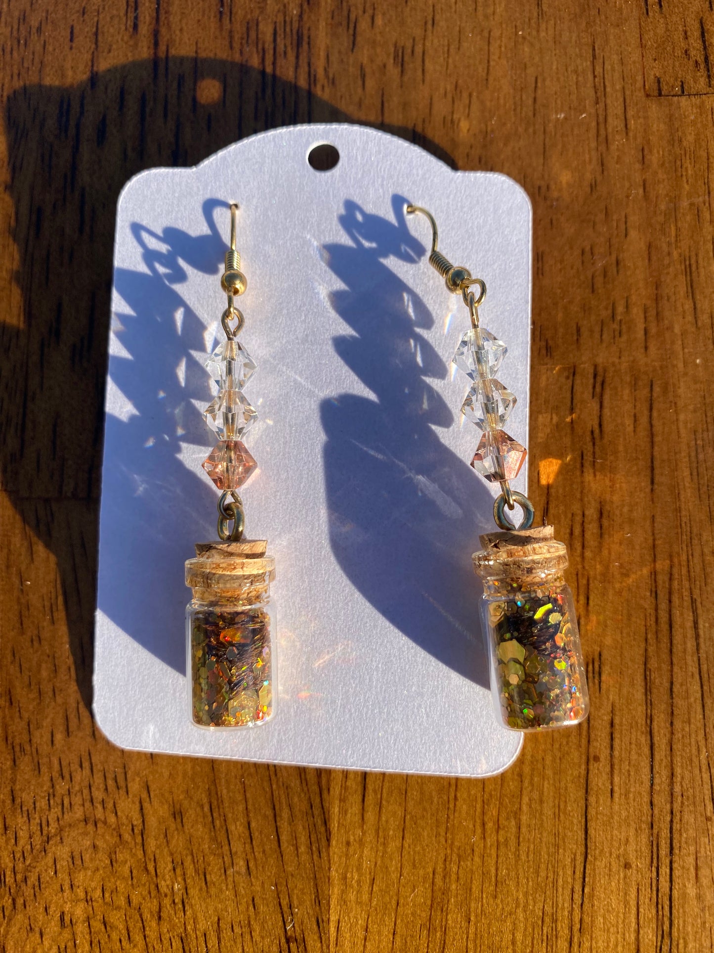 Golden "Fairy Dust" Glitter Earrings