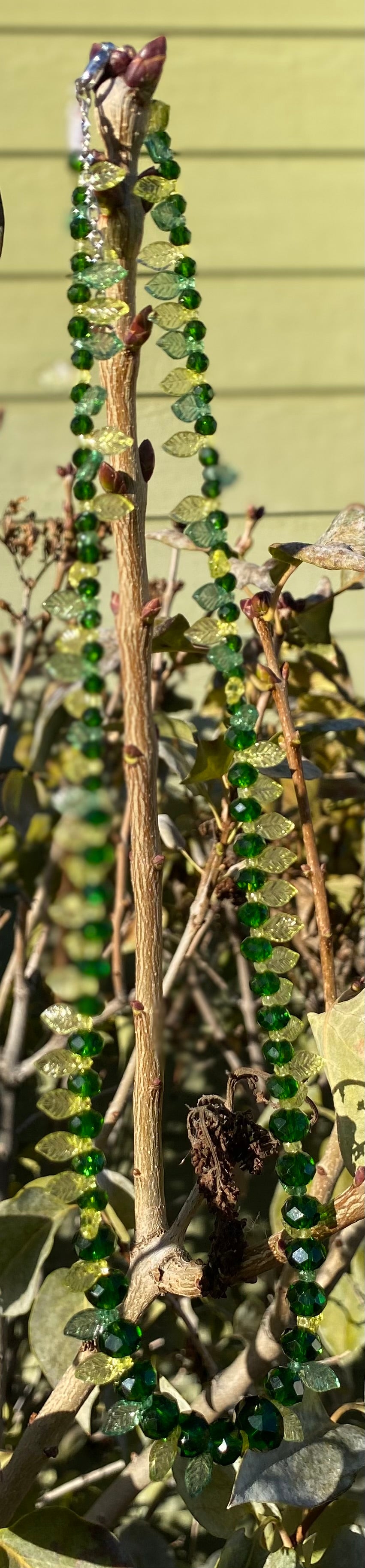 Green and Yellow Leaf Necklace